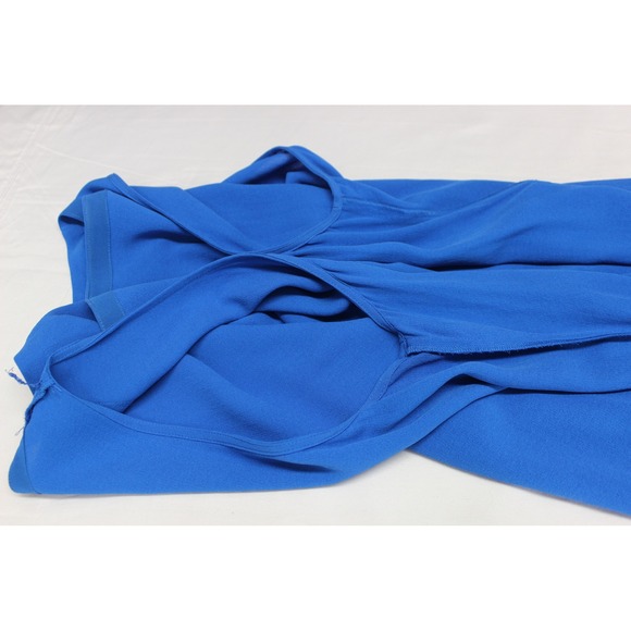 Eileen Fisher Silk‎ Crepe Boat Neck Sleeveless Tea Length Dress Women's Medium - Picture 6 of 12